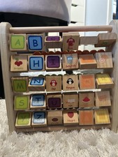 Wooden Flip & Play Toddler Abacus ABC Numbers Educational Pre-School. Pre-Owned.
