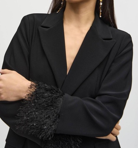 Joseph Ribkoff fringe cuffs blazer size 8 (UK 10) - Picture 3 of 4