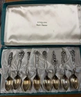 8 Reed & Barton Sterling Silver Demitasse Floral Spoons