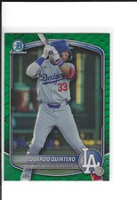 EDUARDO QUINTERO 2025 BOWMAN CHROME DRAFT GREEN REPTILIAN REFRACTOR S/P CARD