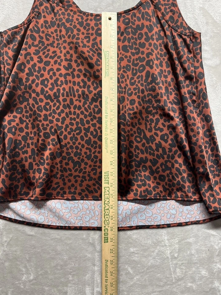 Camiseta sin mangas Cami de Ava & Viv para mujer talla XXL marrón negra con estampado de animales cuello capucha Foto 3 de 4