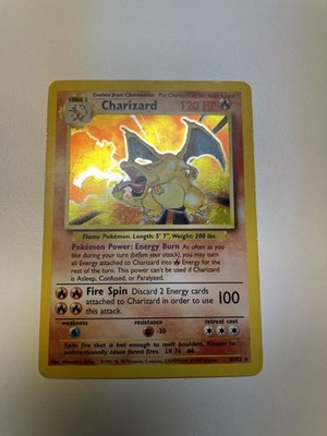 Pokémon Company Base Set Charizard 4/102 Holo Rare English HP 120
