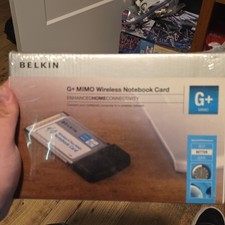 Belkin G MIMO Wireless Notebook PC Card PCMCIA Type II 54Mbps 802.11g F5D7010