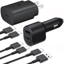 Super Fast Charging Dual Car Charger Wall Cable For Samsung Galaxy S25 24 23 Lot