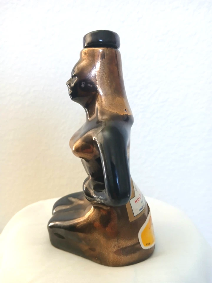 1900's Gold Glazed Ceramic Nude Goddess Decanter Borghini Lacrima Christi Italy - Image 2 of 4