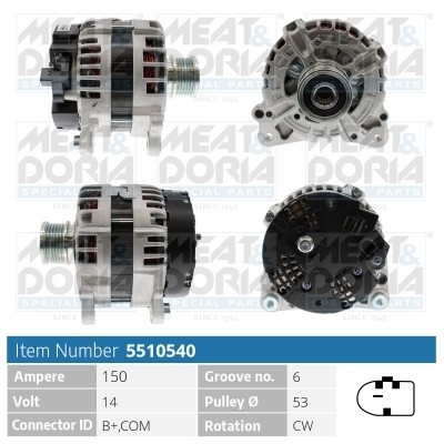 Meat & Doria Generator FüR Audi A4 Avant 8K5 B8 2.0 TDI Q5 8RB 8R Seat Exeo ST-image