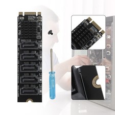 5Port M.2 To SATA 3.0 Adapter Riser Card PCIE3.0 X2 16Gbps JMB575 Computer