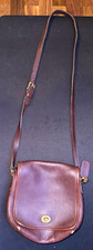 Coach Brown Small Crossbody Bag Turnlock Closure Brass Hardware Hang Tag