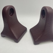 VTGRetro Mid-Century MCM Porcelain Matte Maroon Towel Bar Holder Wall Brackets