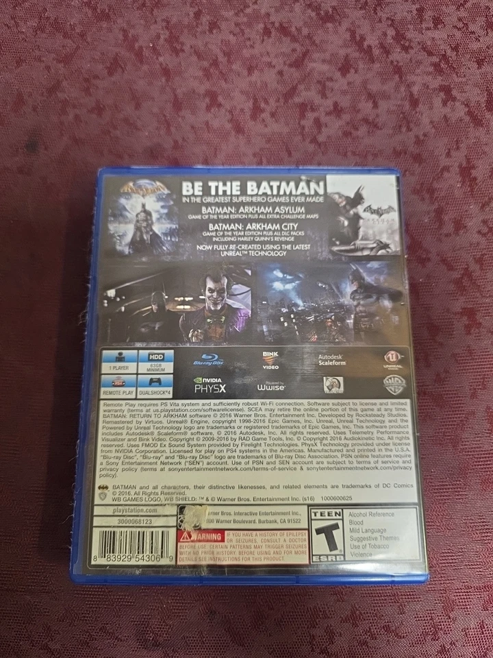 Batman: Return to Arkham Sony PlayStation 4 PS4, 2016 limpio Foto 2 de 4