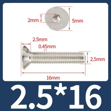Nickle Plated Countersunk Allen Socket Screw Flat Head Bolts 10.9 Grade M1.6-M12
