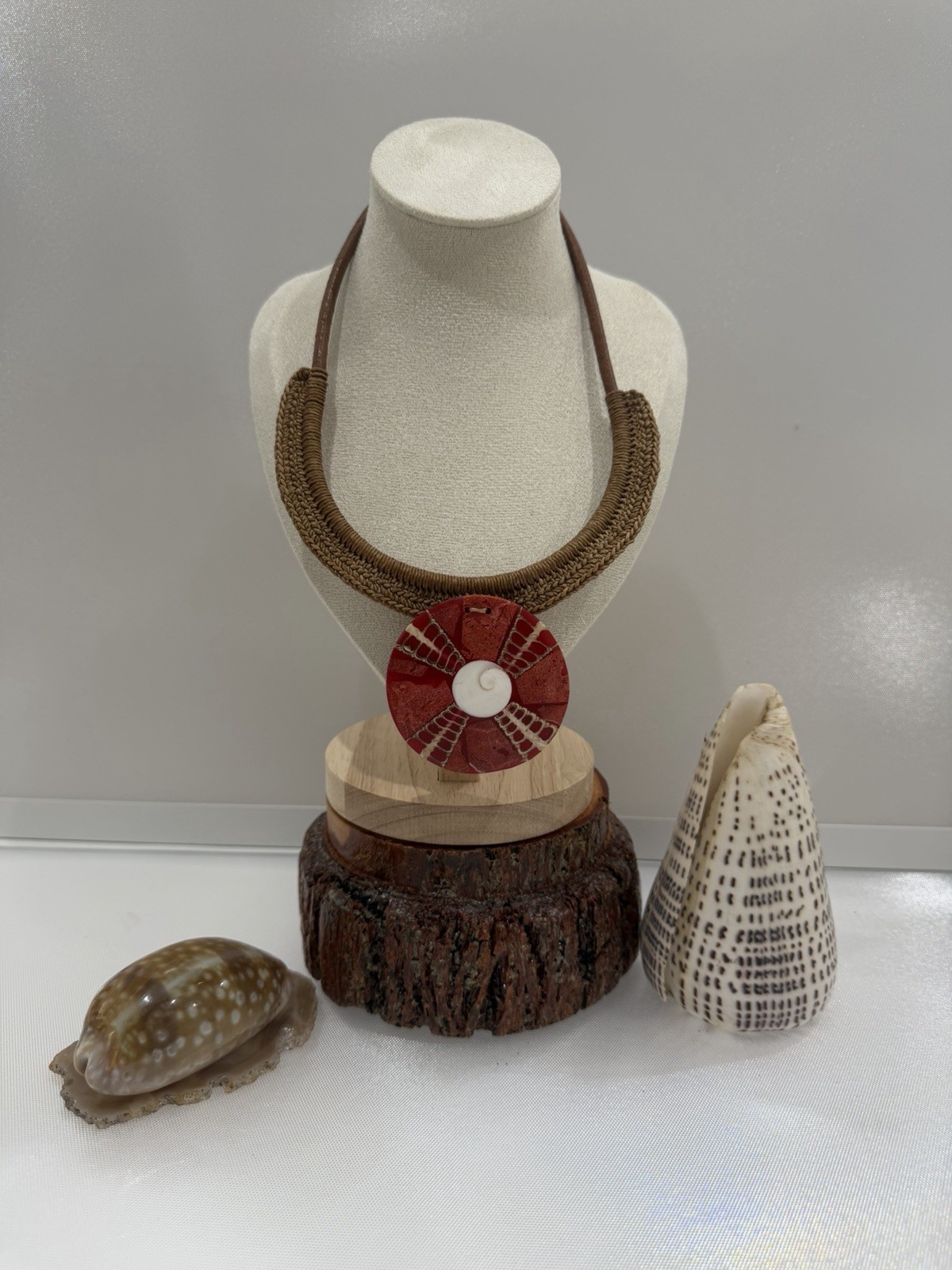 Handcrafted Boho Shell Statement Necklace - image 1