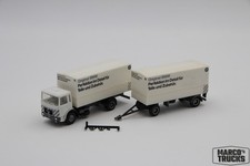 Herpa MAN F8 Tarpaulin trailer truck 2a/2a "Original BMW Teile and Zubehör" /HU1