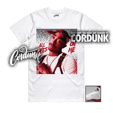 5 Fire Red Black Tongue White Varsity University Bred T Shirt Match TP