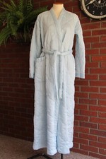 Vtg 60s 70s Kayser Blue Quilted Nylon Medium Housecoat Lounge Wear Robe