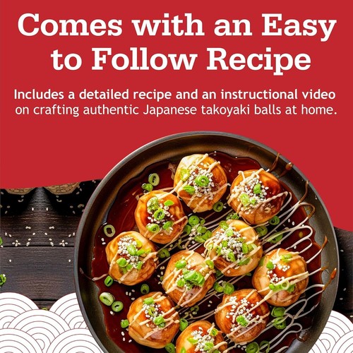 Takoyaki Plate (Cast Iron) Japanese Grill Pan for Takoyaki Balls (16 Holes) - 第 7/12 張圖片
