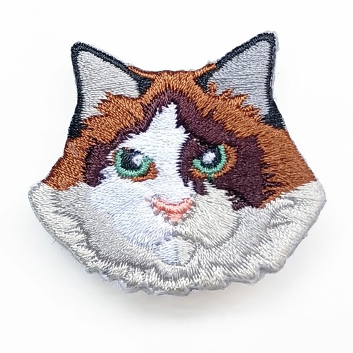 2pcs Brooch Backpack Bag Pin Embroidery Cartoon Lifelike Ragdoll Maine Coon Cat - Picture 5 of 7