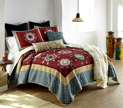 Donna Sharp Southern Star 3 -Pc Queen Quilt Set Boho Floral Country Cottage New