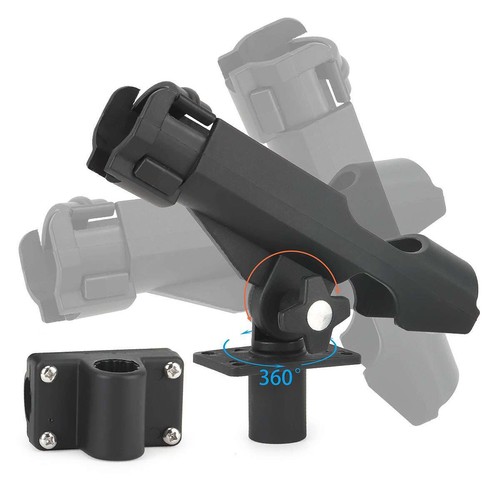 Supporto per canna da pesca regolabile 360° asta barca supporto staffa kayak con morsetto - Foto 6 di 12