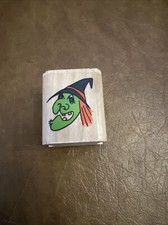 1994 Noteworthy Halloween Rubber Stamp Witch Face Mini Stamp