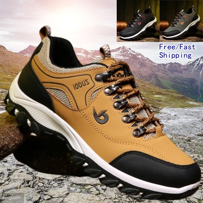 Leather Men Athletic Hiking Shoes Outdoor Trekking Beach Nonslip Wading Sneakers