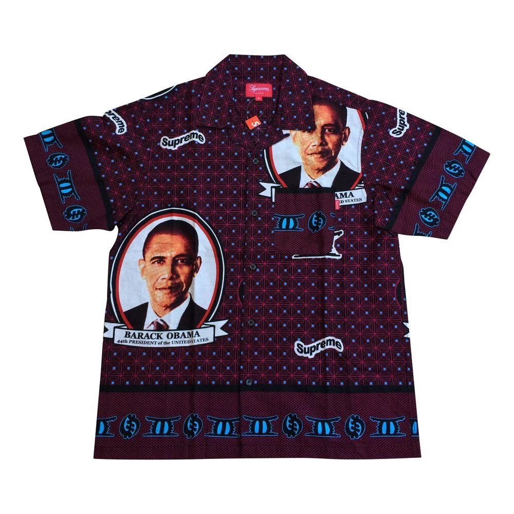 Chemise boutonnée neuve S/S 2017 Supreme x Obama taille S