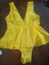 yellow 1 piece swimsuit, M