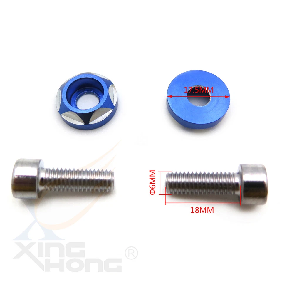 Tornillos de rosca de 6 mm de diámetro 2 piezas tornillos de matrícula decorativos para motor de automóvil Foto 3 de 4