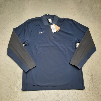 NIKE NFTB 青黒 シャツ Lサイズ Nike Mens 1/4 Zip Pullover Size Large Navy Black Jacket Long