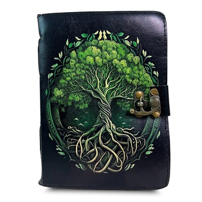 Handmade Genuine Leather Journal Tree of Life Vintage Diary Black Writing Book
