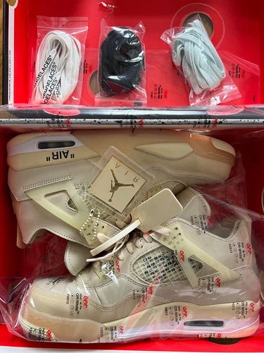 Orig. NIKE Air Jordan 4 Off-White Wmns Retro SP Sail Gr. 42 NEU mit Rechnung