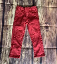 Mothercare Baby Girl's Elastic Waist Red Pull On Jeans Size: 18-24 Months