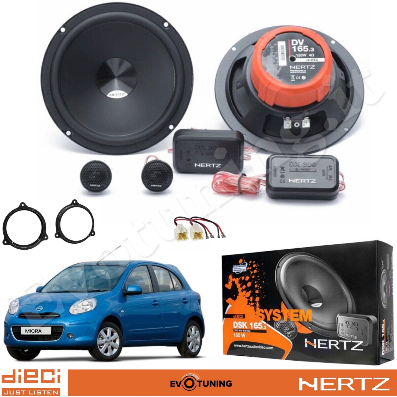 Sistema Audio Hertz DSK 165.3 per Nissan Micra III - 160W High Quality