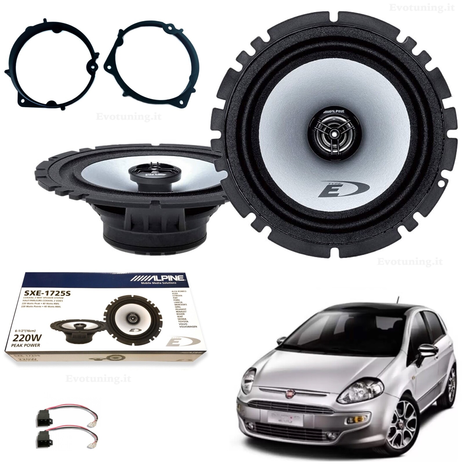 Casse Posteriori Alpine SXE1725S per Punto Evo | Ricambio Originale