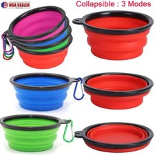 1-5X Portable Travel Collapsible Foldable Pet Dog Bowl for Food Water Bowls Dish