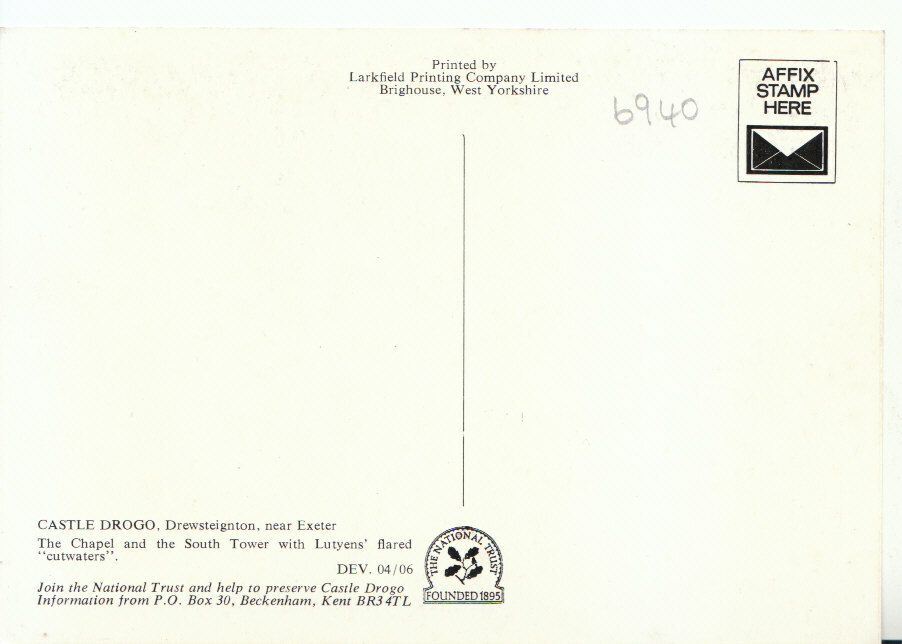 Devon Postcard Castle Drogo Drewsteignton Near Exeter Ref