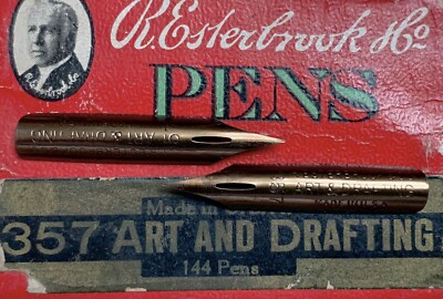 Two Vintage RARE HAND GRIND Esterbrook 357 DREAM POINT Extra Fine Dip Pen Nibs