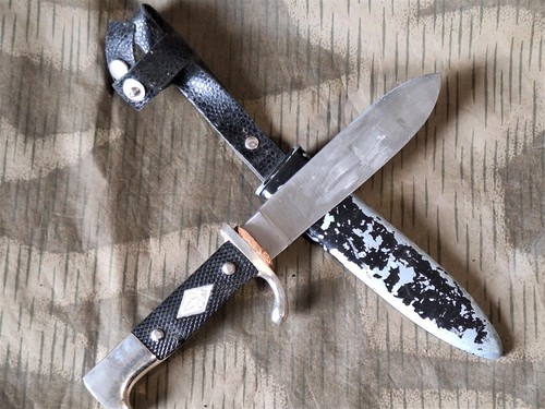 Pfadfindermesser Fahrtenmesser Messer Alt Frühe BRD / DDR Scheide Solingen - 第 1/4 張圖片