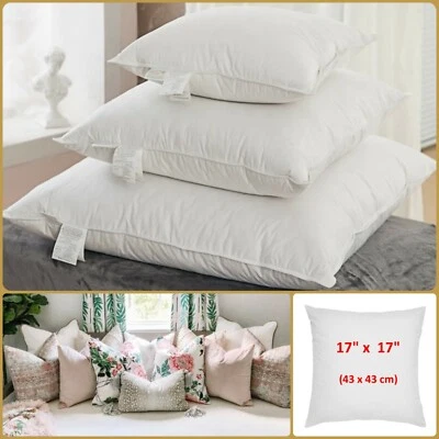 FEATHER CUSHION PAD 17 x 17 Inch Sofa Inserts 43cm EXTRA THICK Pillow