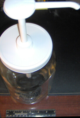 One gallon Glass Jar with pUmP Dispenser top for ketchup mustard condiments