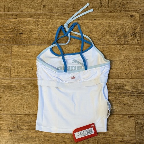 Puma Halter Spaghetti Tank Top With Inner Bra UK 12 US M FR 40 D 38 White - Picture 6 of 21