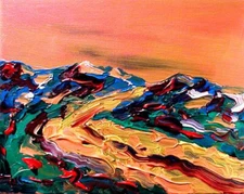 LANDSCAPE  ARTIST ABSTRACT  - ORIGINAL OIL Painting  Stretched  CANVAS ARhtu5hT