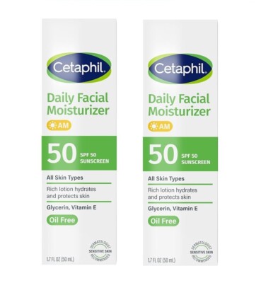 Cetaphil Fragrance Free Daily Facial Moisturizer SPF 50 UVA/UVB Sun Protection