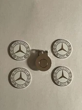 (4) Mercedes Benz 1" Coin Style Golf Markers With Bonus Hat Clip - A Great Deal!