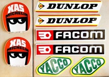 autocollant ancien Old sticker MICHELIN DUNLOP YACCO FACOM racing vintage 80’s