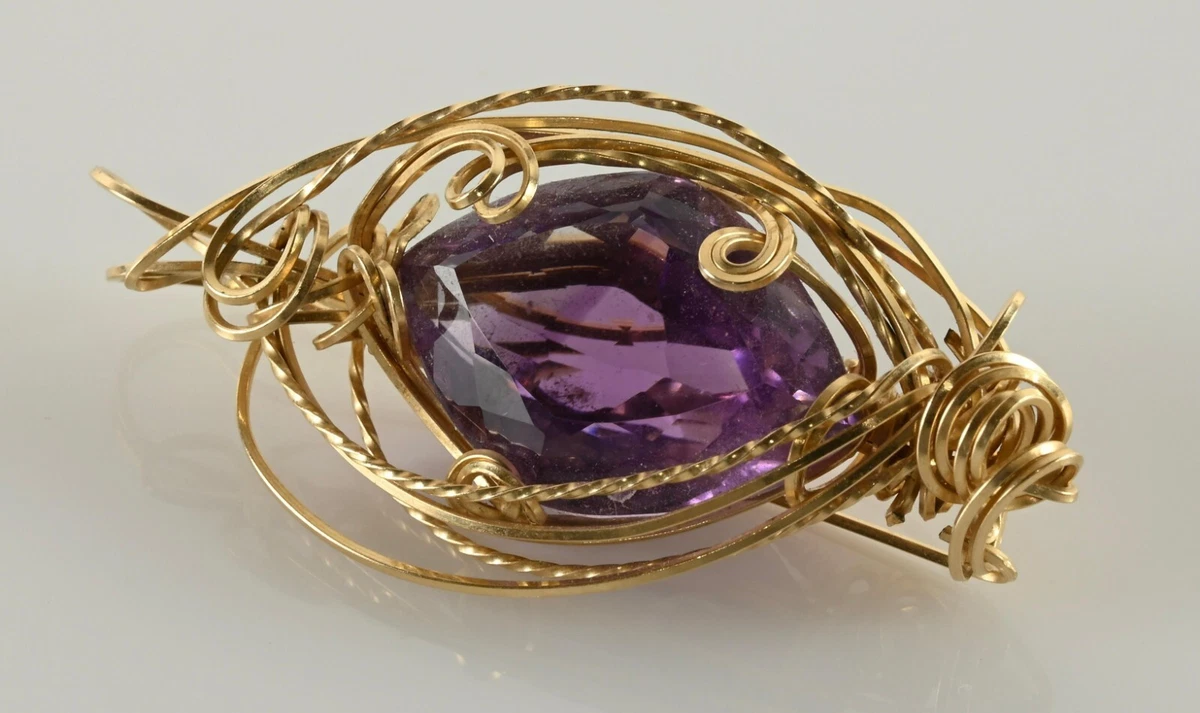 Gold outlet amethyst pendant