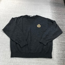 Lyle Scott Sweater Mens Large Pullover Wool Dark Gray Preppy Casual Adult