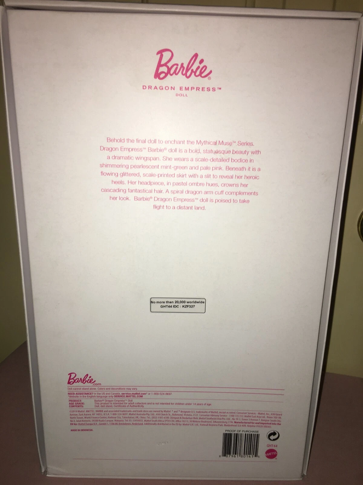 Muse mythique Dragon Impératrice Barbie - NRFB 2020 Mattel, Label d’Or - Photo 3 sur 12