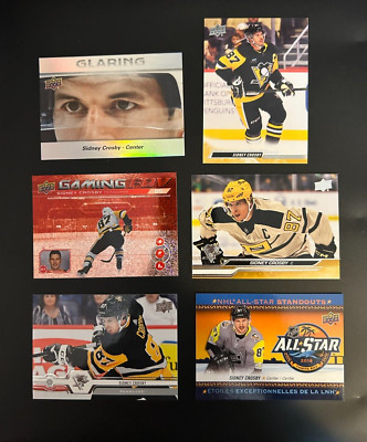 Lot of 6 Sidney Crosby Upper Deck Cards - Gaming POV, Glaring
