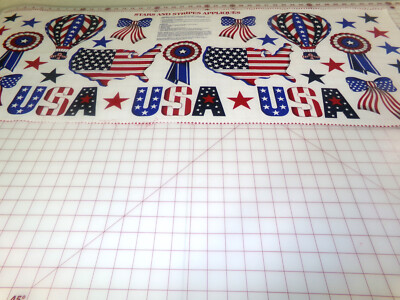 Stars & Stripes Patriotic Applique Panel. USA. Cranston. A24-308